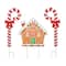 Glitzhome® 33" Metal Christmas Gingerbread House and Candy Cane Yard Stake Set